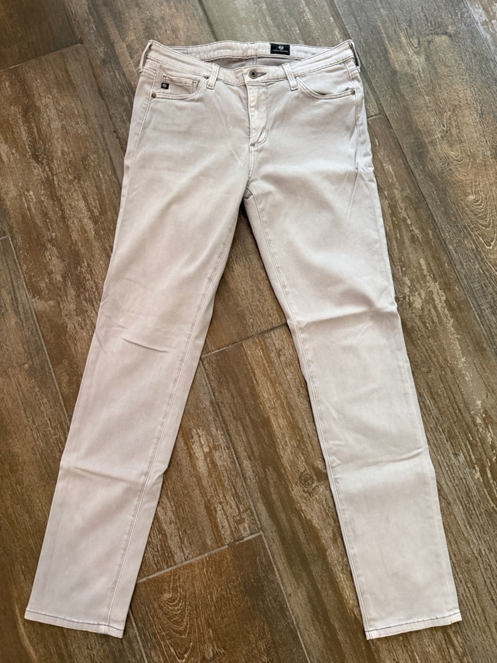 AG Adriano Goldschmied Taupe Waistband Jeans with Belt Loop Detail